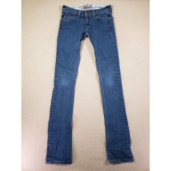 Kroque Jeans Womens 25 Denim Cotton Blend Pockets Blue Mid Rise Slim Skinny - Picture 1 of 16